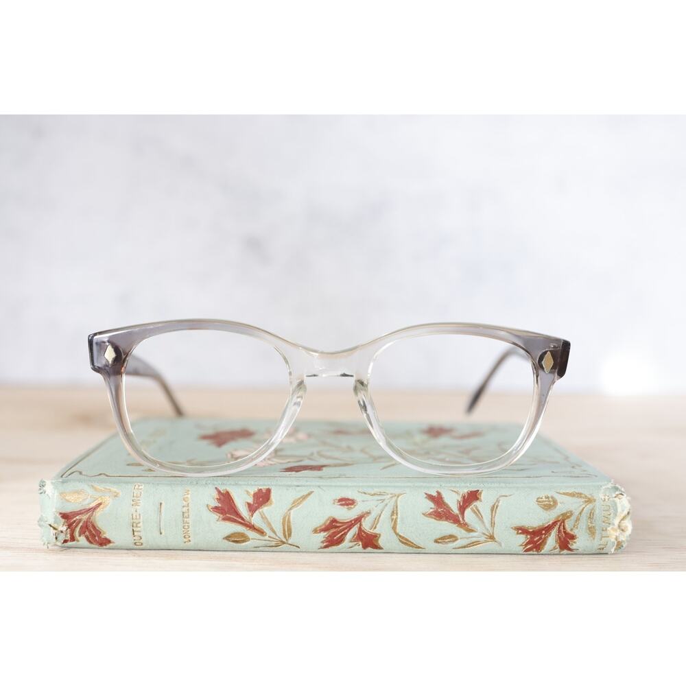 Vintage 1970s Foremost Eyeglasses Two Toned Hong Kong NOS Retro Academia MCM
